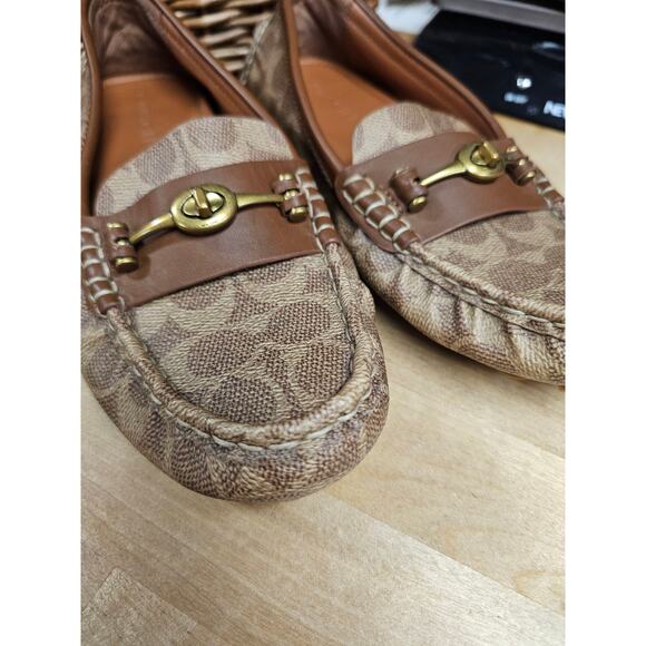 Coach Brown Crosby Drivers Turnlock Shoes Loafer Ladies size 9 - Picture 6 of 10